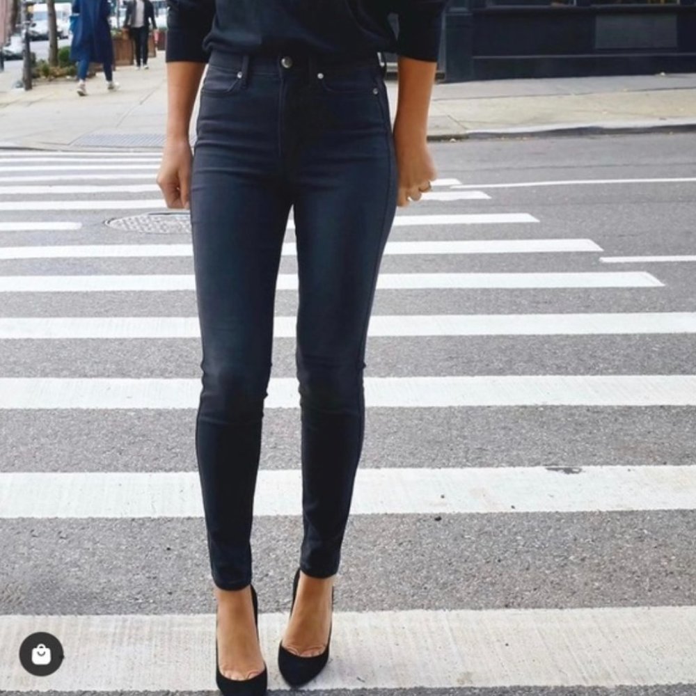 AYR The Riser Super Soft Skinny Jeans in Onyx Dark Gray - 27 x 30
